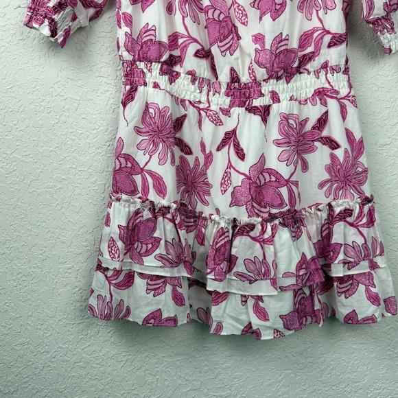 Generation Love Womens Fiona Floral Printed Pink Cotton Mini Dress Large - Picture 9 of 14